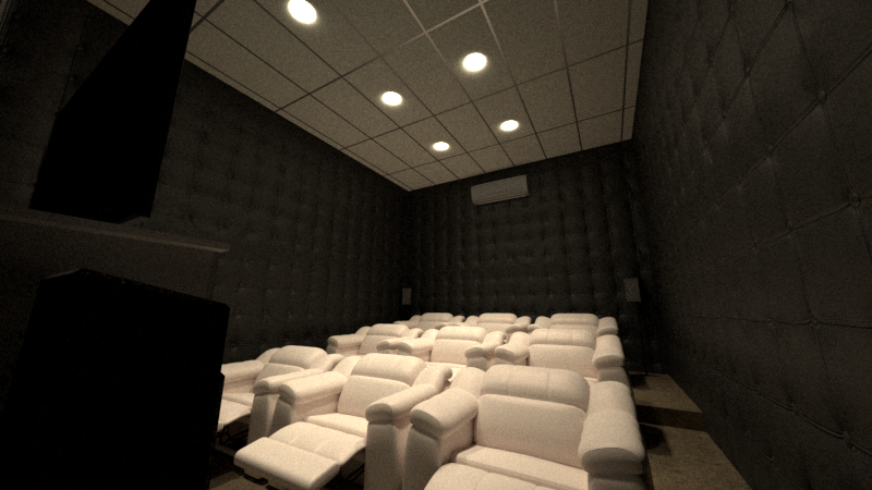 Detalle constructivo de un home cinema